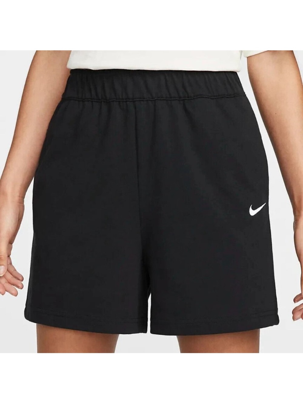 Nike Women's Cotton Loose Fit High Rise Shorts DM6728-010
